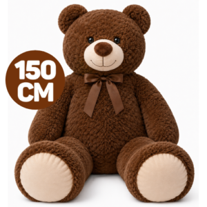 Teddy Bear (DonkerBrown) Whiteh Bow Plush Toy XXL 150 cm