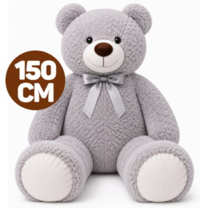 Teddy Bear (Grijs) Whiteh Bow Plush Toy XXL 150 cm