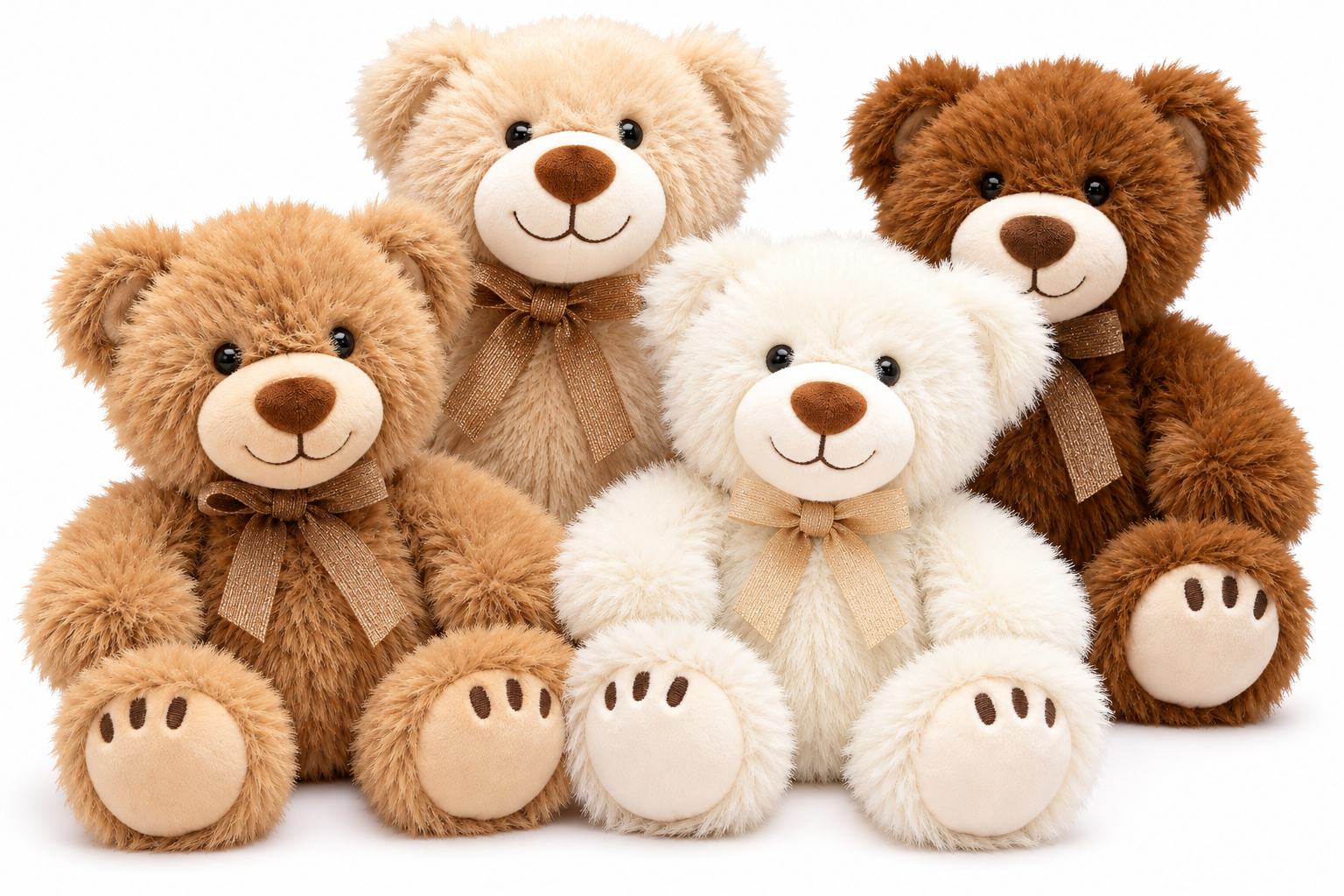 Teddy Bear Whiteh Bow (DonkerBrown) Plush Toy 32 cm - Image 2