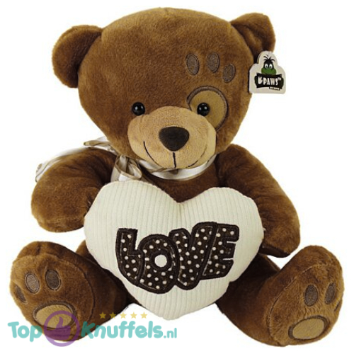 Teddy Bear Mimi DonkerBrown Whiteh Heart Plush Toy 25 cm