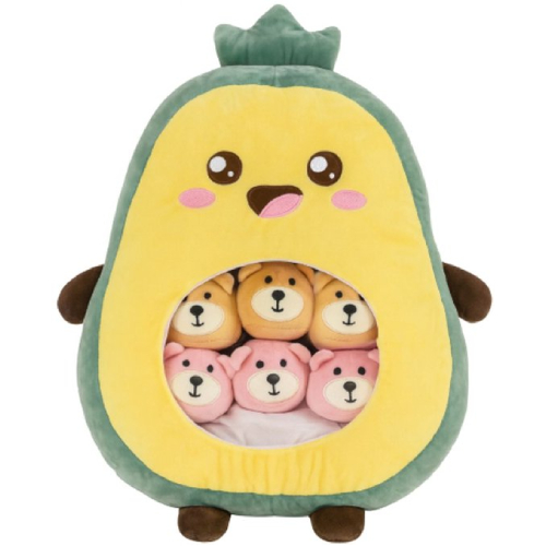 Avocado Plush Toy XL 50 cm + 6 mini Plush Toys 10 cm