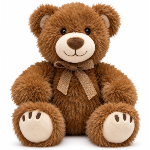 Teddy Bear Whiteh Bow (DonkerBrown) Plush Toy 32 cm