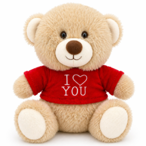 Teddy Bear Beige Whiteh Red T-Shirt Plush Toy 20 cm