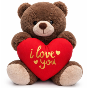 Teddy Bear Tubby Brown Whiteh Red Heart Plush Toy 30 cm