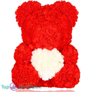 Pinkn Bear Red Whiteh White Heart 30 cm