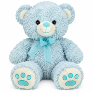 Teddy Bear Sitting LichtBlue Whiteh Bow Plush Toy 50 cm