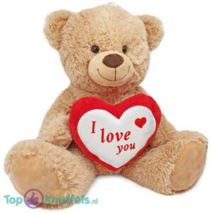 Teddy Bear Whiteh Heart “I Love You” Plush Toy (Brown) 50 cm