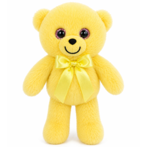 Teddy Bear Yellow Whiteh Bow Plush Toy 20 cm