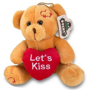 Teddy Bear Daisy Plush Toy Whiteh Heart (Let’s Kiss) 20 cm