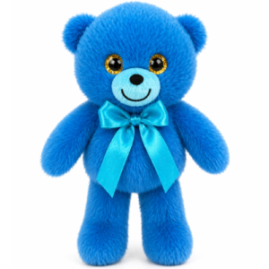 Teddy Bear Blue Whiteh Bow Plush Toy 20 cm