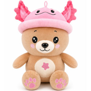 Teddy Bear Squishy Whiteh Axolotl Hoed Plush Toy 26 cm