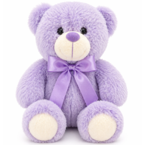 Teddy Bear Purple Whiteh Bow Plush Toy 22 cm