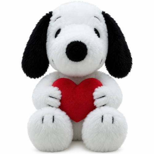 Snoopy Peanuts Whiteh Heart Plush Toy 23 cm
