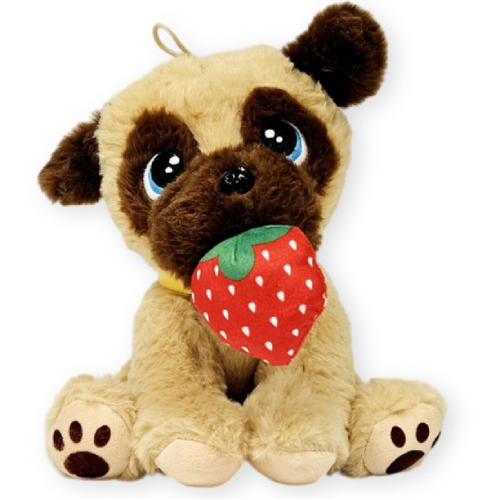 Dog Whiteh Aardbei Kawaii Plush Toy 18 cm