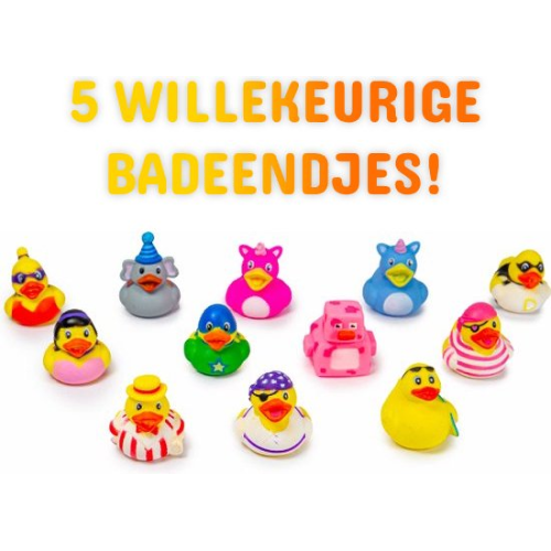 5x Willekeurige Badeendjes 6 cm (Bad Speelgoed voor Kinderen)