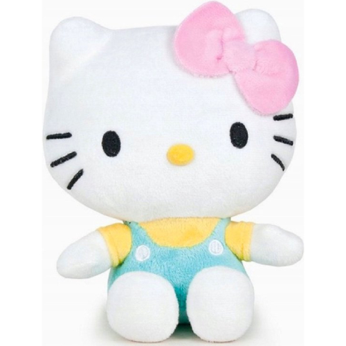 Hello Kitty Sitting (Turquoise/Yellow) Plush Toy 17 cm