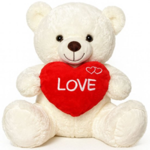 Teddy Bear (White) Bobby Whiteh Heart Plush Toy 40 cm