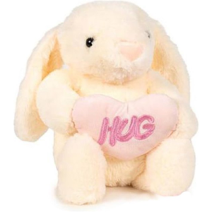 Rabbit Beige Whiteh Heart Hug Plush Toy 30 cm