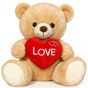 Teddy Bear (Brown) Bobby Whiteh Heart Plush Toy 40 cm