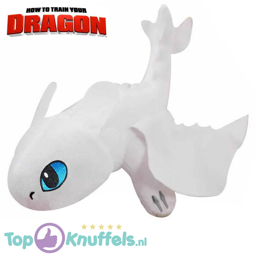 Hoe tem je een draak / How to train your dragon Toothless Light Fury Draken Plush Toy 30 cm