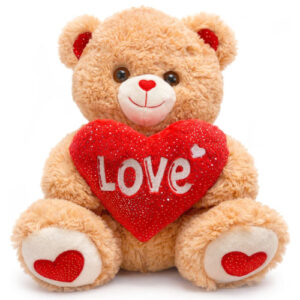 Teddy Bear Lily (Brown Whiteh Red Heart Love) Plush Toy 20 cm
