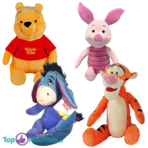 Winnie de Poeh Plush Toy Set 4 stuks (Winnie, Iejoor, Tijgertje, Knorretje)