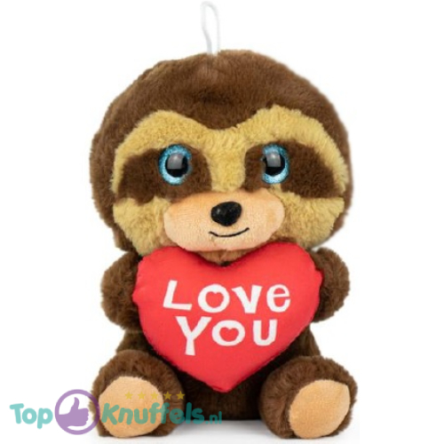 Luiaard Brown Whiteh Love You Red Heart Plush Toy 30 cm