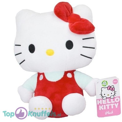 Hello Kitty Sitting (Turquoise/Red) Plush Toy 25 cm