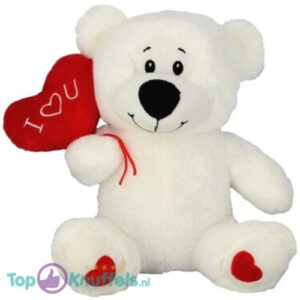 Teddy Bear (White) Whiteh Ballon Heart Plush Toy 50 cm