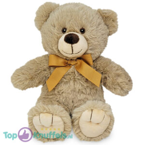Teddy Bear Grijs Whiteh Bow Goud 28 cm