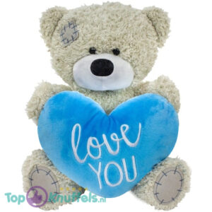 Teddy Bear Mila Grijs Whiteh Blue Heart Plush Toy 28 cm