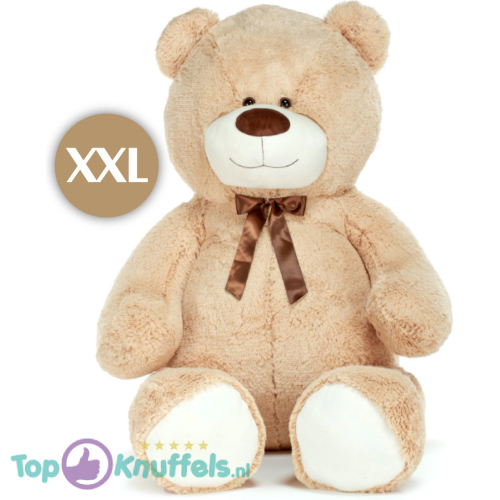 Teddy Bear Whiteh Bow Plush Toy (Beige) (Extra Large) XXL 130 cm