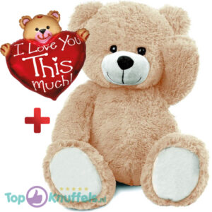 Teddy Bear Charlie Plush Toy XXL 100 cm + Ballon Whiteh Bear 95 cm