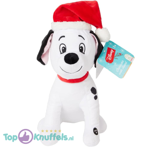 101 Dalmatiër Whiteh Christmasmuts en Geluid – Disney Plush Toy 30 cm