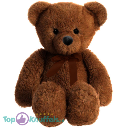 Teddy Bear Snuggles (DonkerBrown Whiteh Browne Bow) Plush Toy 30 cm