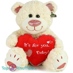 Teddy Bear Rosie Plush Toy Whiteh Heart (It’s for you, baby!) 45 cm
