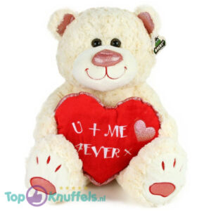 Teddy Bear Rosie Plush Toy Whiteh Heart (U + Me Forever) 45 cm